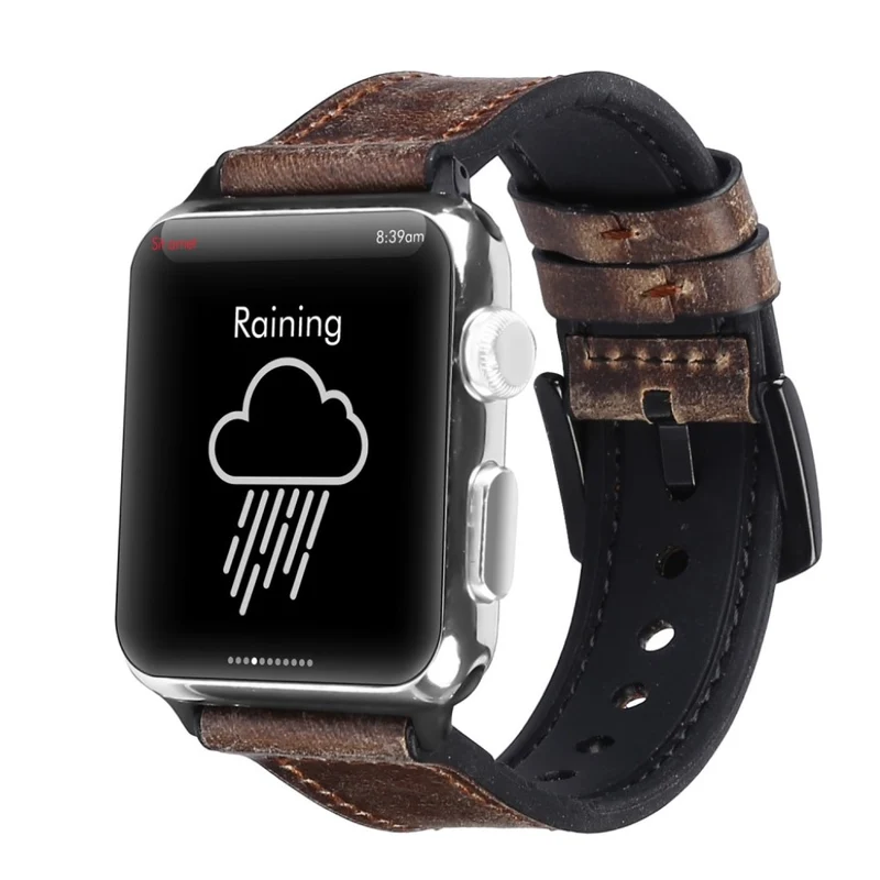 Apple Watch Series 5 40mm Echtes Leder und Silikon / TPU armband