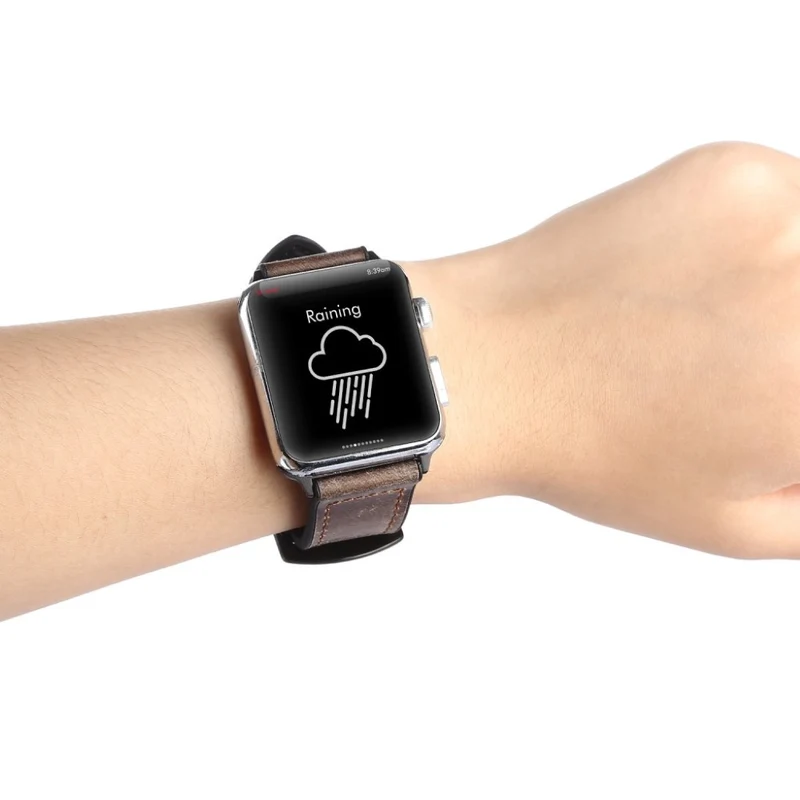 Apple Watch Series 5 40mm Echtes Leder und Silikon / TPU armband