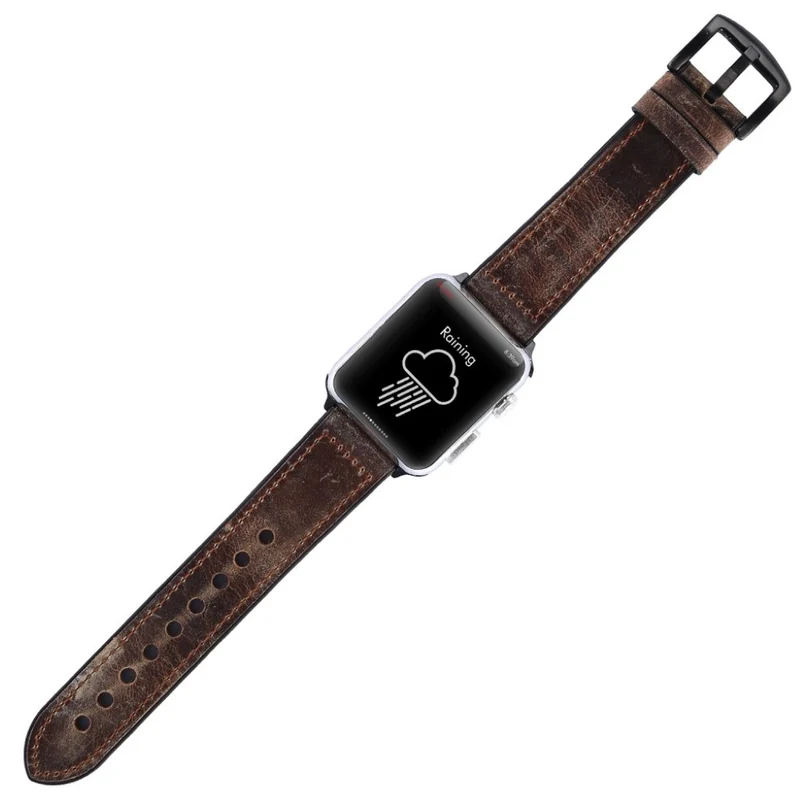 Apple Watch Series 5 40mm Echtes Leder und Silikon / TPU armband
