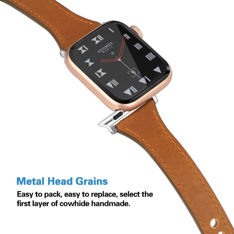 Sehr robust Apple Watch Series 5 40mm Echtes Leder armband