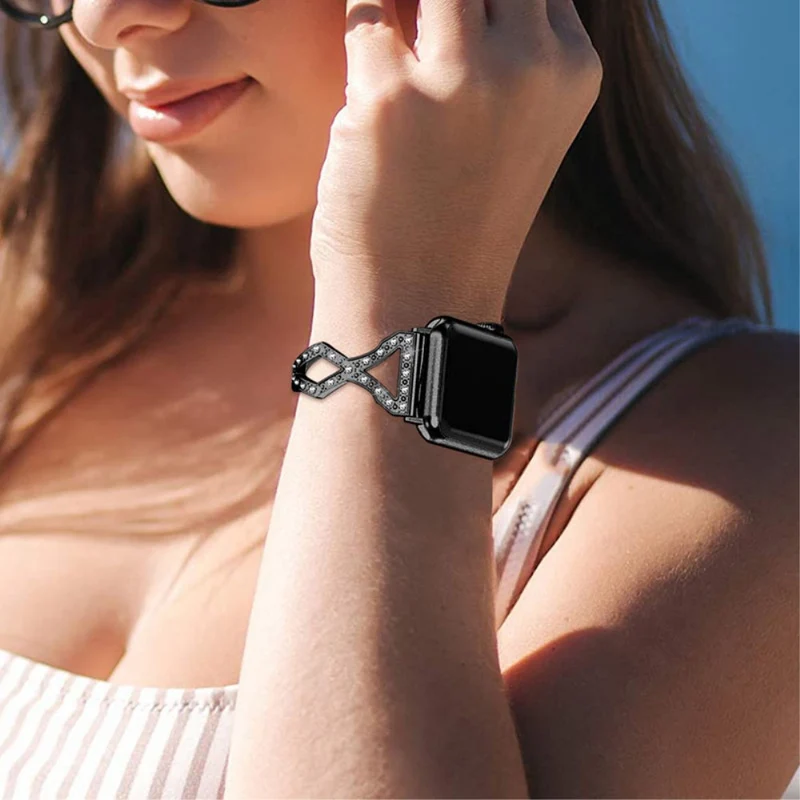 Stark Apple Watch Series 7 41mm Metall und Strass armband