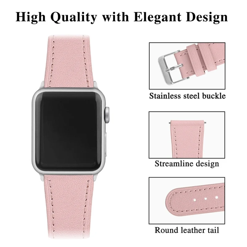 Bequem Apple Watch Series 7 45mm Echtes Leder armband