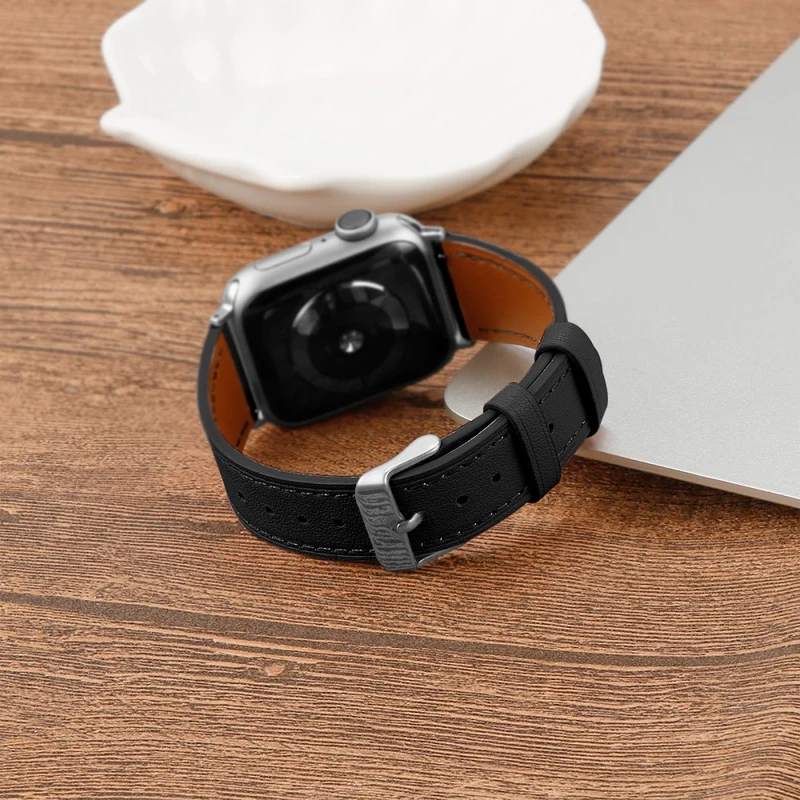 Bequem Apple Watch Series 7 45mm Echtes Leder armband
