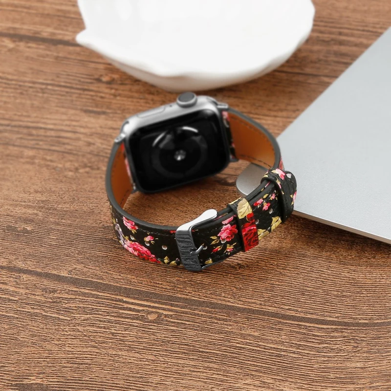 Bequem Apple Watch Series 7 45mm Echtes Leder armband