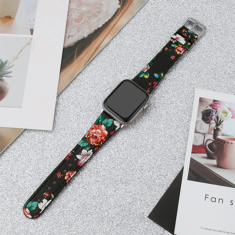 Bequem Apple Watch Series 7 45mm Echtes Leder armband