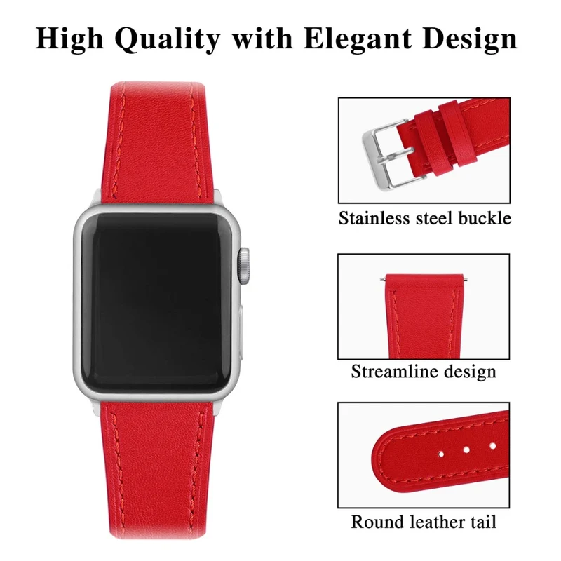 Bequem Apple Watch Series 7 45mm Echtes Leder armband