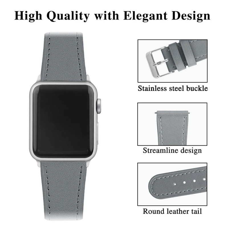Bequem Apple Watch Series 7 45mm Echtes Leder armband