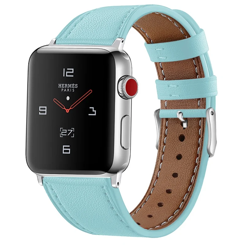 Bequem Apple Watch Series 7 45mm Echtes Leder armband