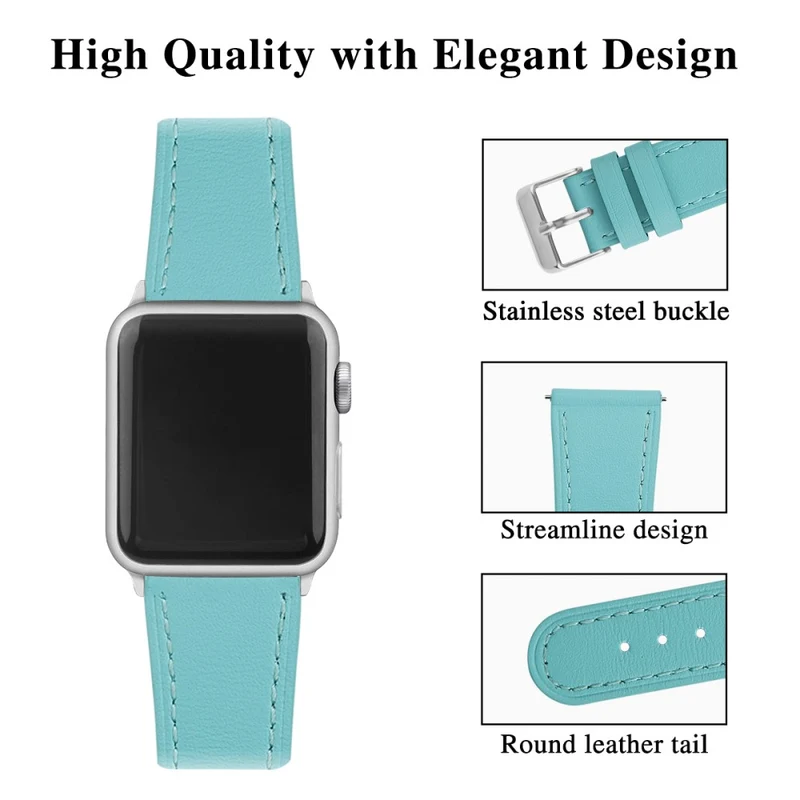 Bequem Apple Watch Series 7 45mm Echtes Leder armband