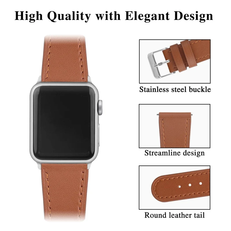 Bequem Apple Watch Series 7 45mm Echtes Leder armband