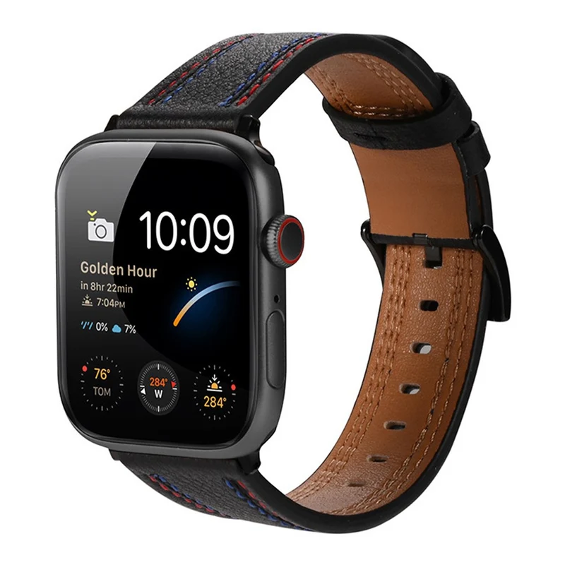 Mega haltbar Apple Watch Series 7 41mm Echtes Leder armband