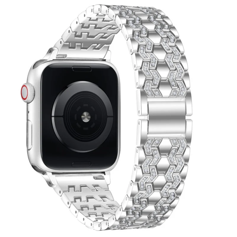 Elegant Apple Watch Series 7 45mm Metall und Strass armband