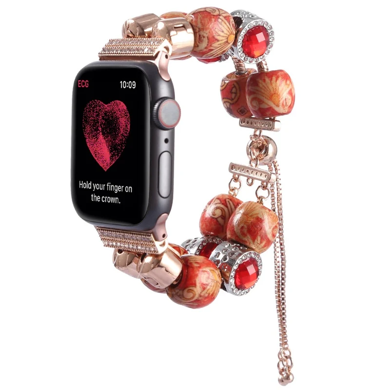 Elegant Apple Watch Series 7 45mm Metall und Strass armband
