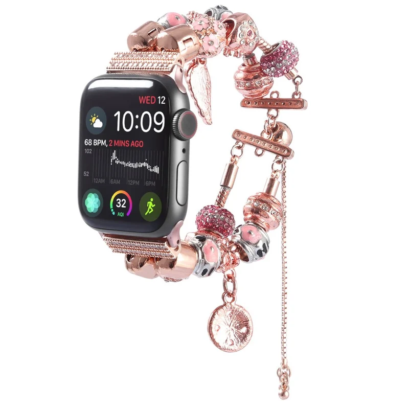 Elegant Apple Watch Series 7 45mm Metall und Strass armband