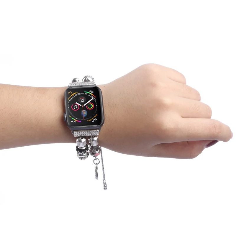Elegant Apple Watch Series 7 45mm Metall und Strass armband
