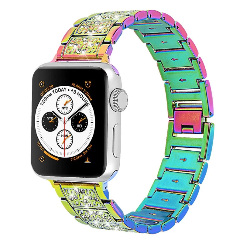 Reizend Apple Watch Series 7 45mm Metall und Strass armband