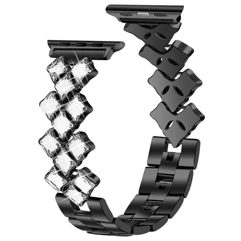 Modisch Apple Watch Series 7 45mm Metall und Strass armband