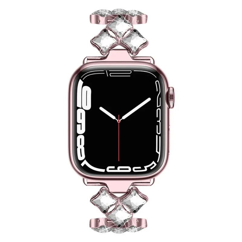 Modisch Apple Watch Series 7 45mm Metall und Strass armband