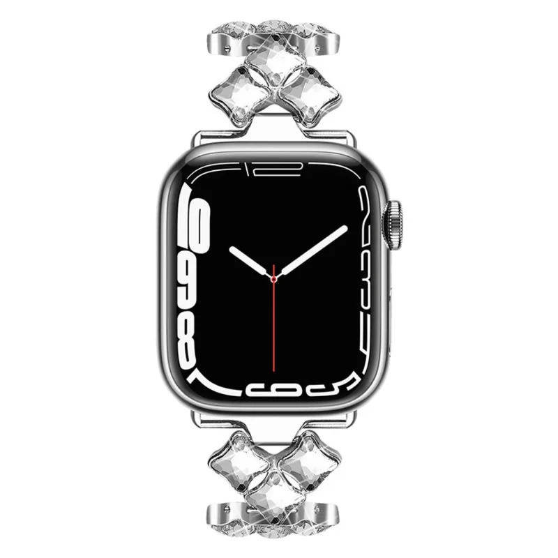 Modisch Apple Watch Series 7 45mm Metall und Strass armband