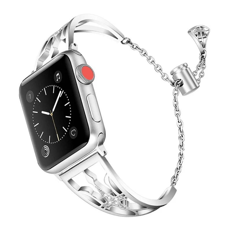 Elegant Apple Watch Series 7 45mm Metall und Strass armband