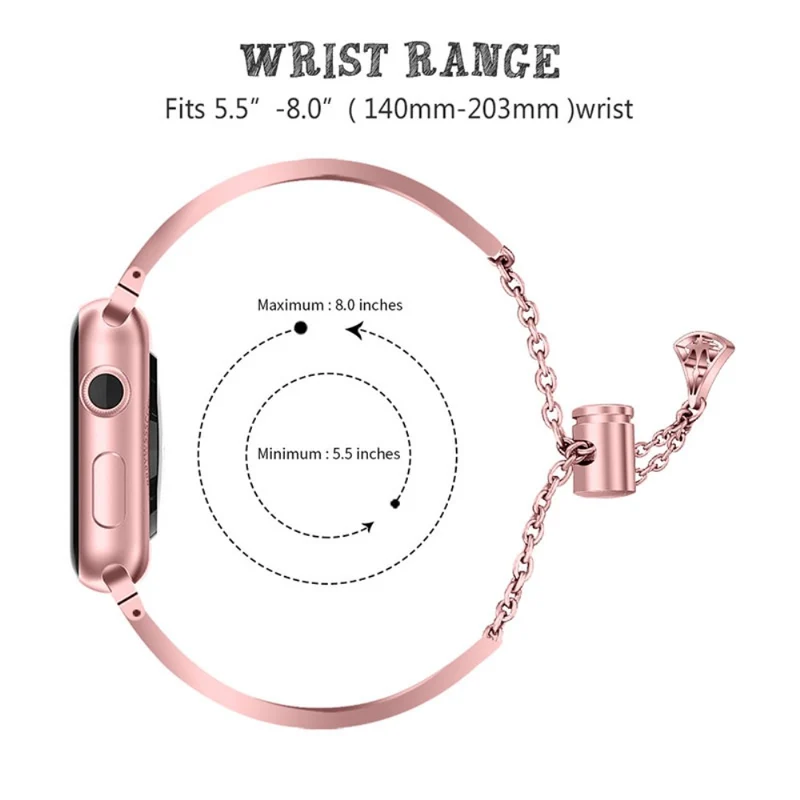 Elegant Apple Watch Series 7 45mm Metall und Strass armband