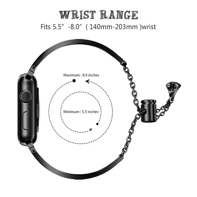Elegant Apple Watch Series 7 45mm Metall und Strass armband