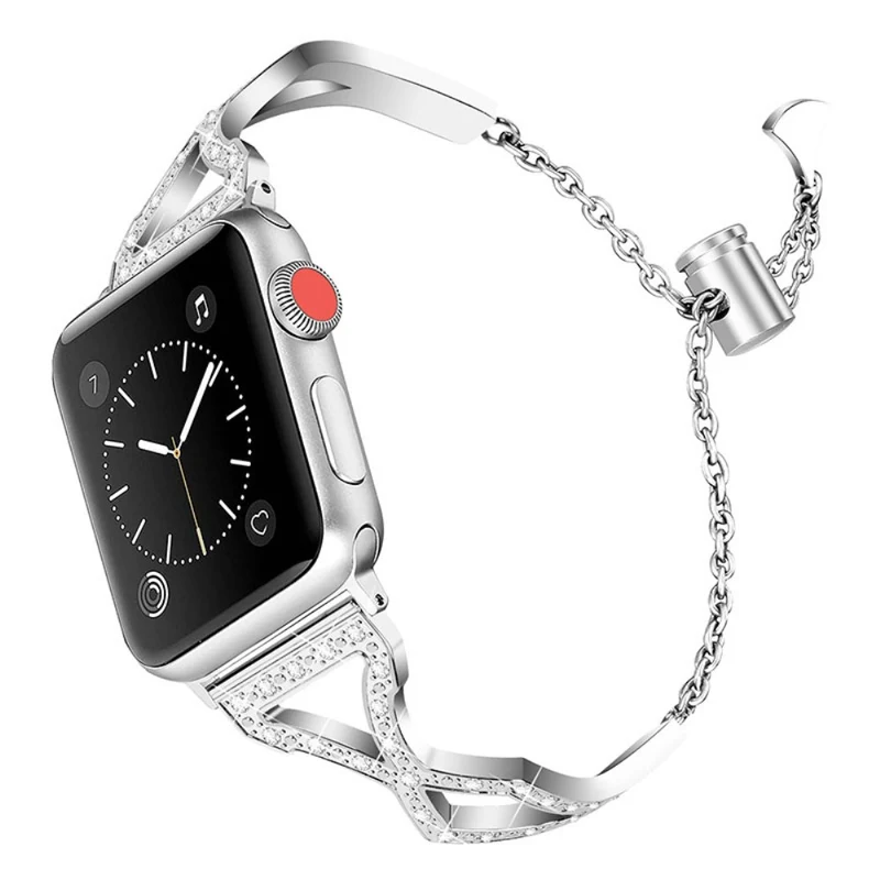 Cool Apple Watch Series 7 45mm Metall und Strass armband