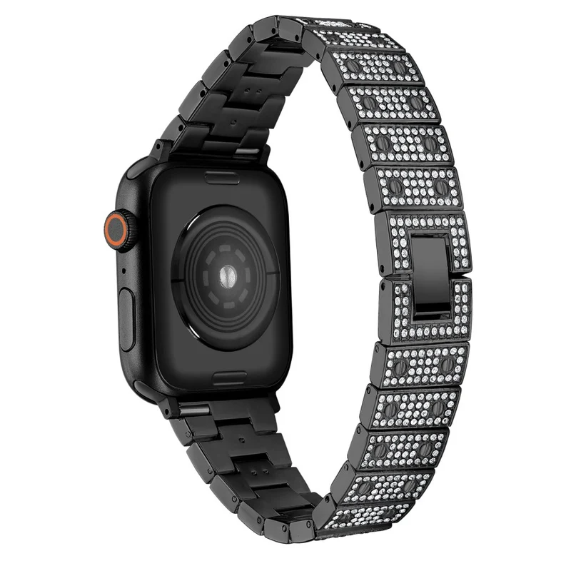 Bequem Apple Watch Series 7 45mm Metall und Strass armband
