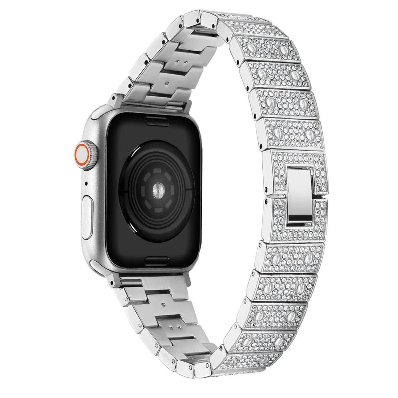 Bequem Apple Watch Series 7 45mm Metall und Strass armband