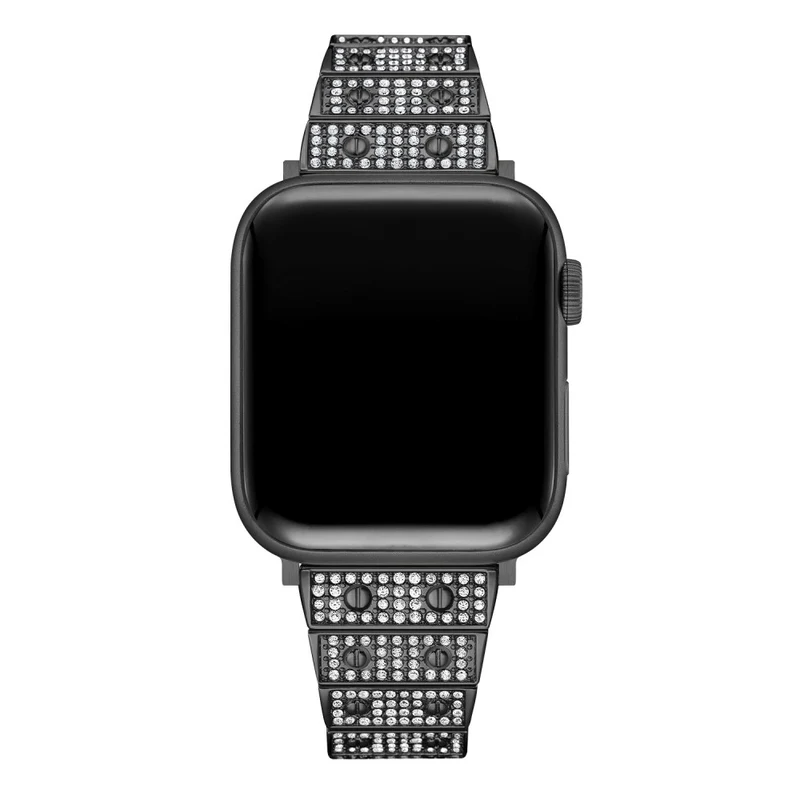 Bequem Apple Watch Series 7 45mm Metall und Strass armband