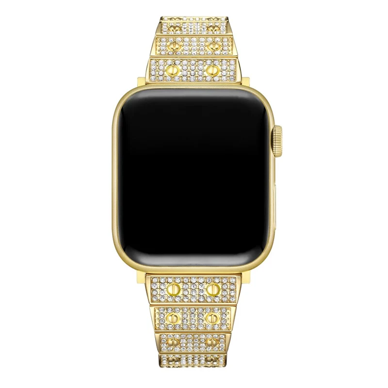 Bequem Apple Watch Series 7 45mm Metall und Strass armband