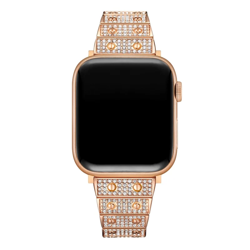 Bequem Apple Watch Series 7 45mm Metall und Strass armband