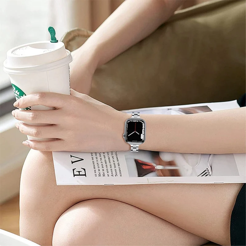 Modisch Apple Watch Series 7 45mm Metall armband