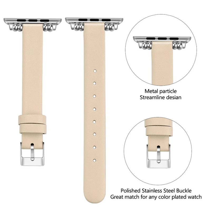 Klassisch Apple Watch Series 7 45mm Echtes Leder armband - Größe: L