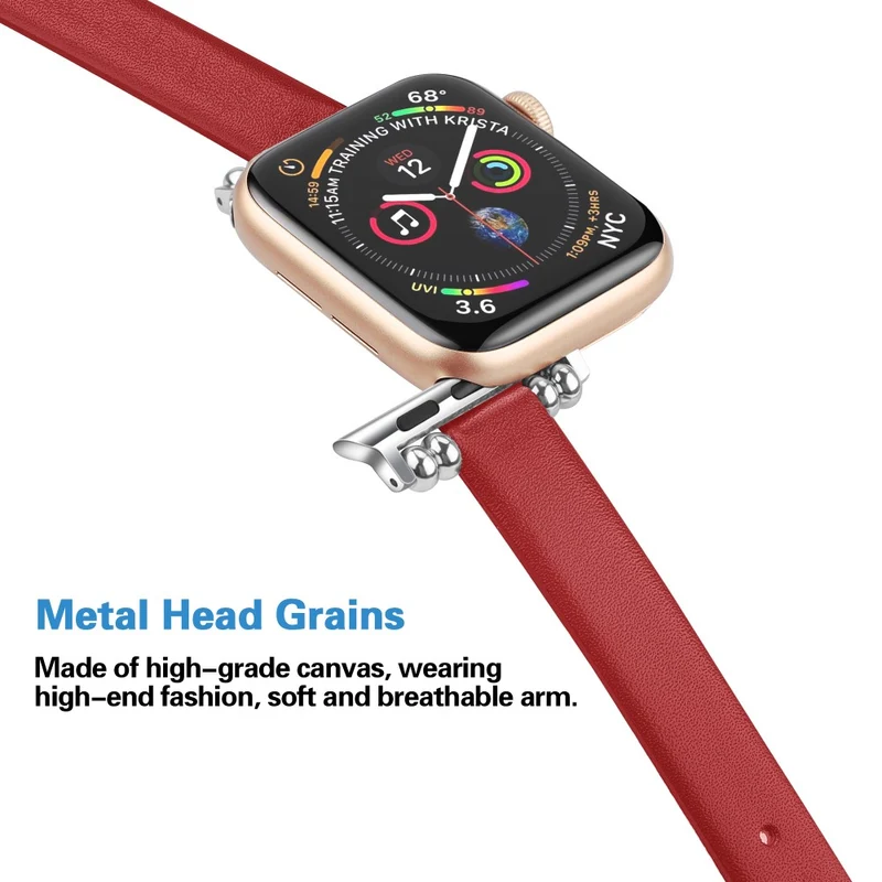 Klassisch Apple Watch Series 7 45mm Echtes Leder armband - Größe: L