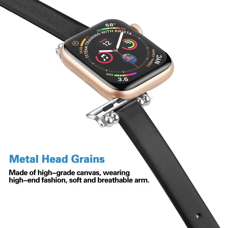 Klassisch Apple Watch Series 7 45mm Echtes Leder armband - Größe: L