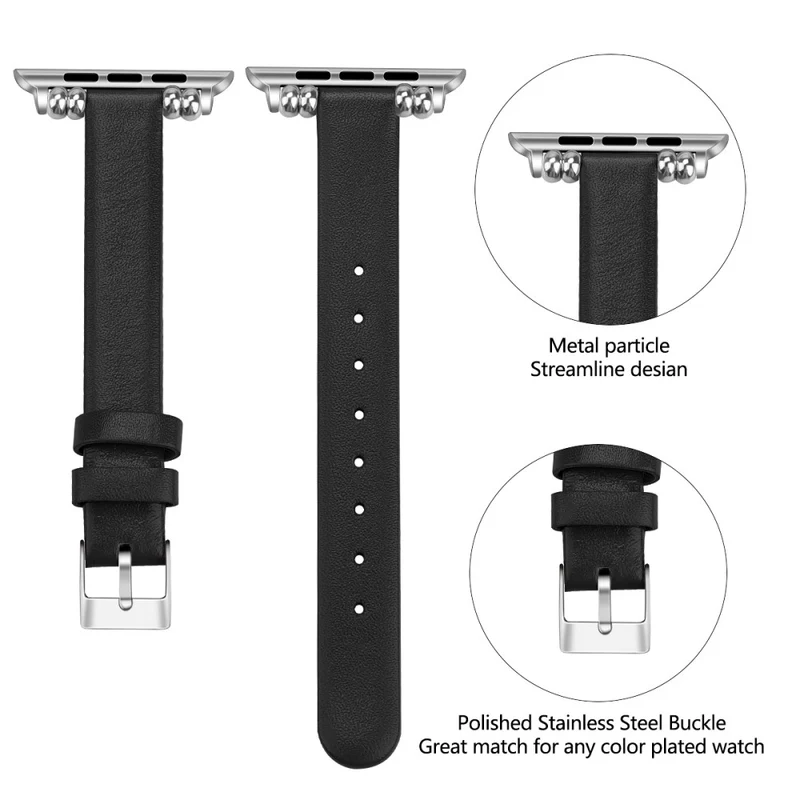 Klassisch Apple Watch Series 7 45mm Echtes Leder armband - Größe: L