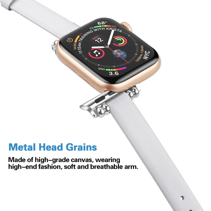 Klassisch Apple Watch Series 7 45mm Echtes Leder armband - Größe: L