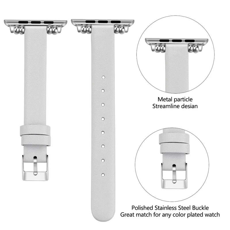 Klassisch Apple Watch Series 7 45mm Echtes Leder armband - Größe: L