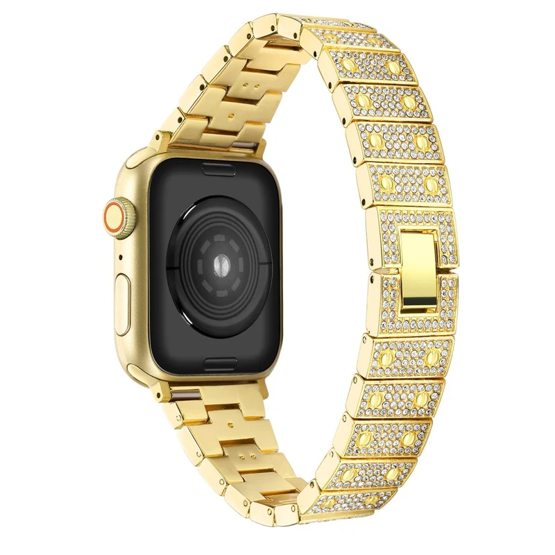 Bequem Apple Watch Series 7 41mm Metall und Strass armband