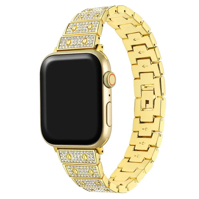 Bequem Apple Watch Series 7 41mm Metall und Strass armband
