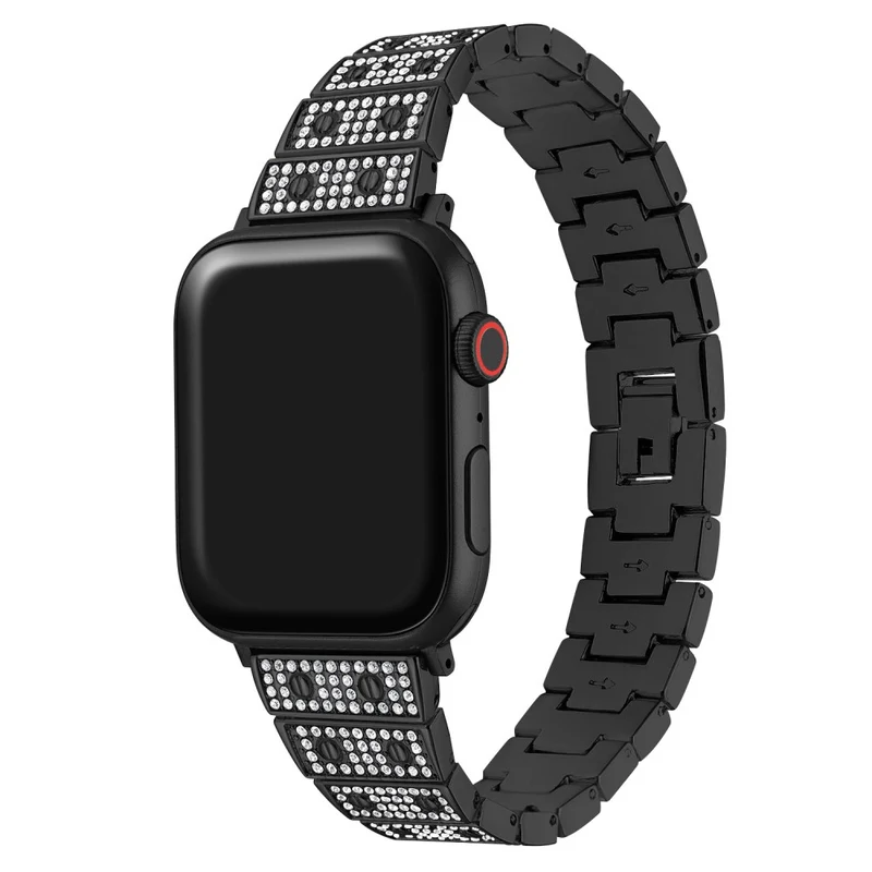Bequem Apple Watch Series 7 41mm Metall und Strass armband