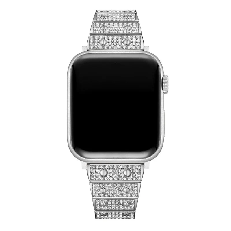 Bequem Apple Watch Series 7 41mm Metall und Strass armband