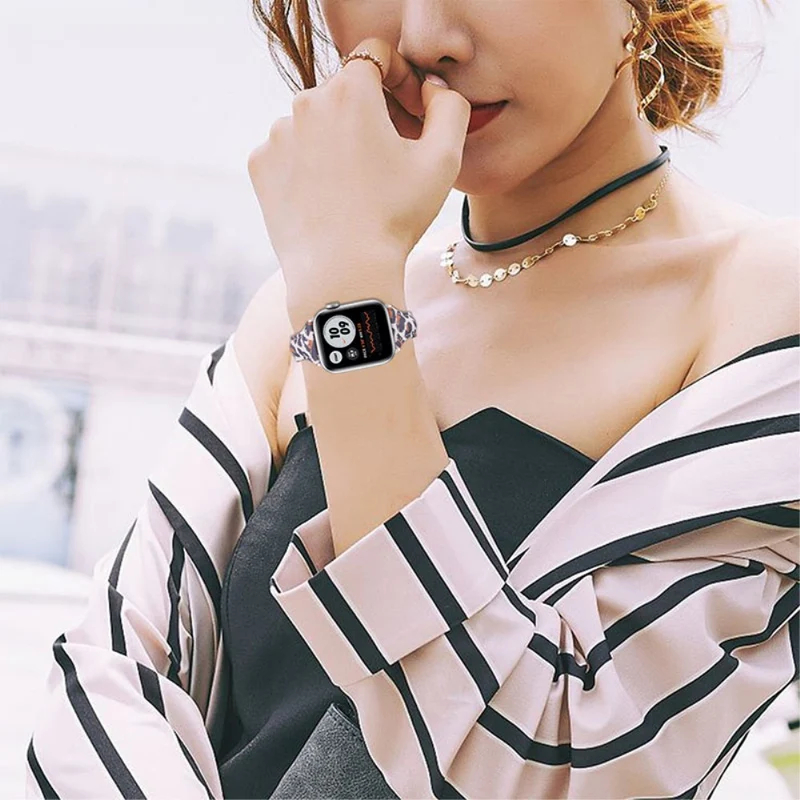 Sehr bequem Apple Watch Series 7 41mm Echtes Leder armband