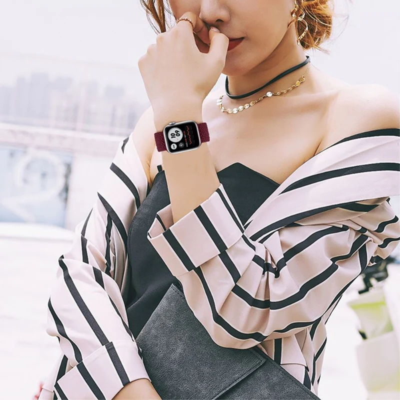 Modisch Apple Watch Series 7 41mm Textil / Nylon armband - Größe: S
