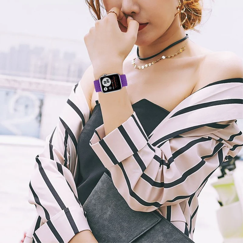 Modisch Apple Watch Series 7 41mm Textil / Nylon armband - Größe: S