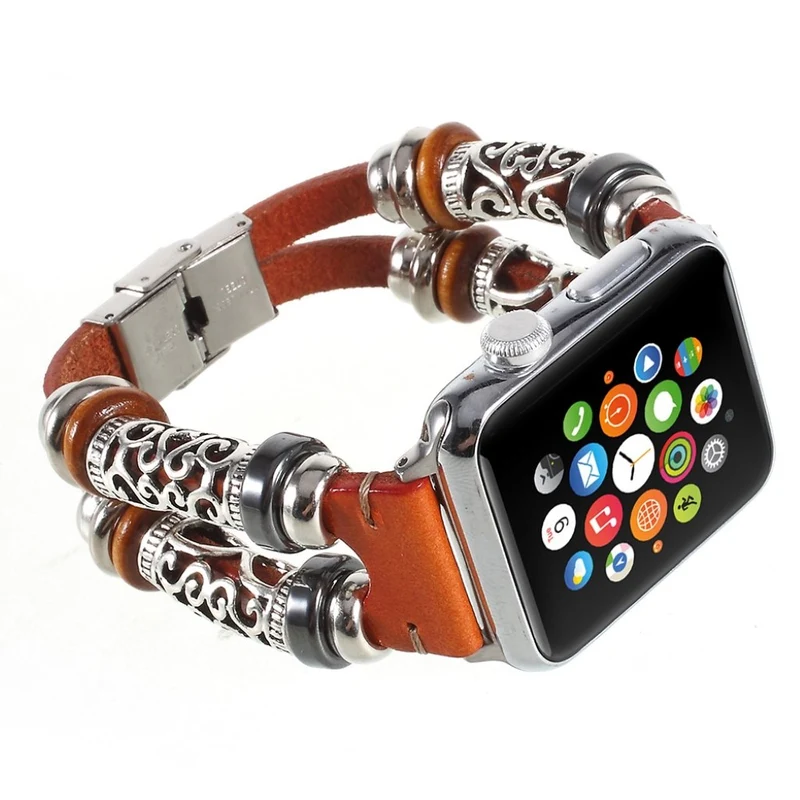 Apple Watch Series 1-3 38mm Echtes Leder und Metall armband