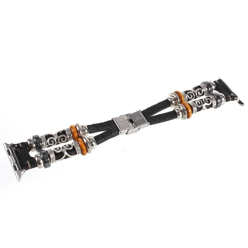 Apple Watch Series 1-3 38mm Echtes Leder und Metall armband