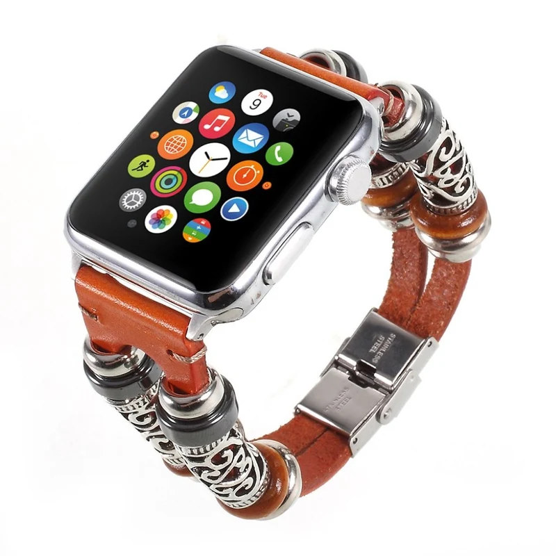 Apple Watch Series 1-3 38mm Echtes Leder und Metall armband