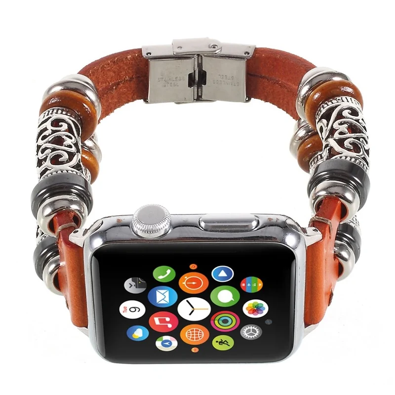 Apple Watch Series 1-3 38mm Echtes Leder und Metall armband